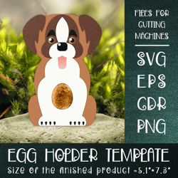 st. bernard dog | egg holder template svg