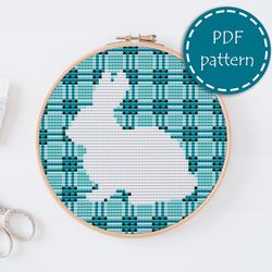 LP0170 Easter bunny cross stitch pattern for begginer - Eatser rabbit xstitch pattern in PDF format - Instant download