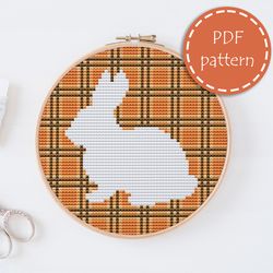 LP0174 Easter bunny cross stitch pattern for begginer - Eatser rabbit xstitch pattern in PDF format - Instant download