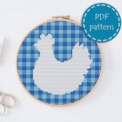 LP0159 Easter chiken cross stitch pattern for begginer - Eatser hen xstitch pattern in PDF format - Instant download