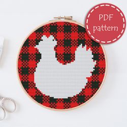 LP0161 Easter chiken cross stitch pattern for begginer - Eatser hen xstitch pattern in PDF format - Instant download