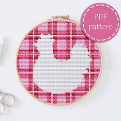 LP0165 Easter chiken cross stitch pattern for begginer - Eatser hen xstitch pattern in PDF format - Instant download