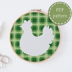 LP0173 Easter chiken cross stitch pattern for begginer - Eatser hen xstitch pattern in PDF format - Instant download