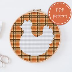 LP0175 Easter chiken cross stitch pattern for begginer - Eatser hen xstitch pattern in PDF format - Instant download