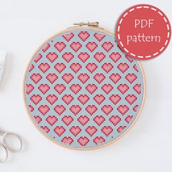 LP0179 Hoop art cross stitch pattern for begginer - Easy xstitch pattern in PDF format - Instant download - embroidery