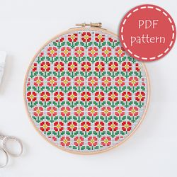 LP0180 Hoop art cross stitch pattern for begginer - Easy xstitch pattern in PDF format - Instant download - embroidery