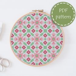 LP0181 Hoop art cross stitch pattern for begginer - Easy xstitch pattern in PDF format - Instant download - embroidery