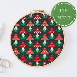 LP0184 Hoop art cross stitch pattern for begginer - Easy xstitch pattern in PDF format - Instant download - embroidery