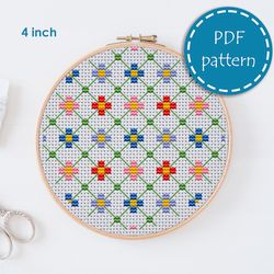 LP0188 Hoop art cross stitch pattern for begginer - Easy xstitch pattern in PDF format - Instant download - embroidery