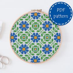 LP0191 Hoop art cross stitch pattern for begginer - Easy xstitch pattern in PDF format - Instant download - embroidery