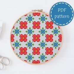 LP0193 Hoop art cross stitch pattern for begginer - Easy xstitch pattern in PDF format - Instant download - embroidery