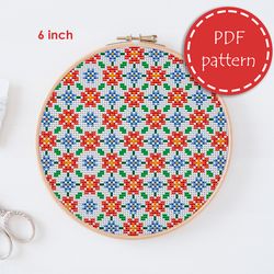 LP0194 Hoop art cross stitch pattern for begginer - Easy xstitch pattern in PDF format - Instant download - embroidery