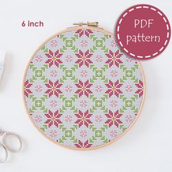 LP0195 Hoop art cross stitch pattern for begginer - Easy xstitch pattern in PDF format - Instant download - embroidery