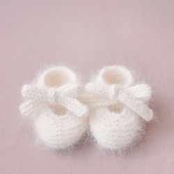 Knit baby booties, Knitted socks baby, Newborn girl socks, Newborn shoes, White baby shoes, Baby booty, Baby knitwear