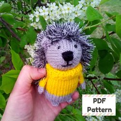 Hedgehog knitting pattern, Knit hedgegog pattern, Stuffed animal kintting pattern, Knitted animal friends, Toy knitting