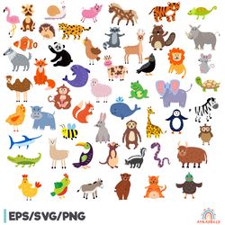 animal cartoon clipart for kids