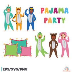Pajama Day Party Clipart