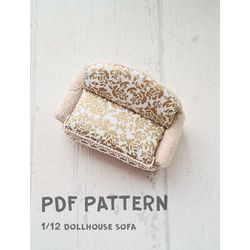 PDF Pattern - 1/12 Sofa tutorial. Sewing pattern. Toy pattern. Miniature amchair pattern