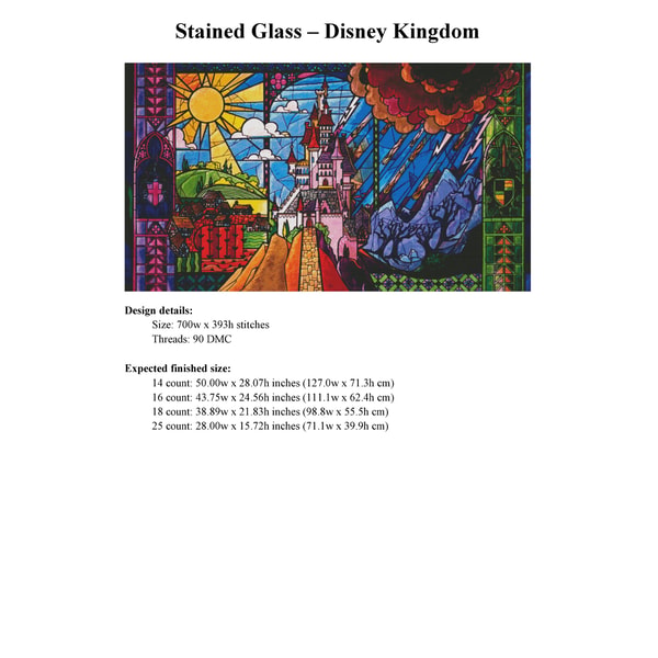 Disney Florida Pattern Disney Castle Cross Stitch Pattern / Disney Stained Glass Cr - Inspire ...