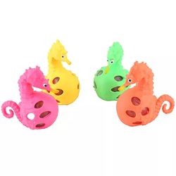 Set Of 4 Seahorse Water Beads Filled Squishy Squeeze Ball
