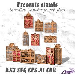 Christmas pedants/stands decorations laser cut vector cnc plan, for 3,4,5,6 mm thicknesses,DXF CDR ai svg eps png vector