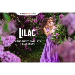 30 Lilac Photo Overlays