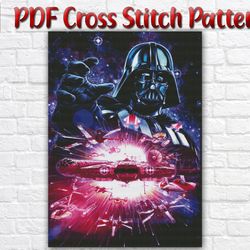 Star Wars Counted Cross Stitch Pattern / Darth Vader Cross Stitch Pattern / Star Wars Embroidery Chart / Instant PDF