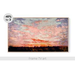 frame tv art digital download 4k, samsung frame tv art abstract landscape, frame tv art vintage painting sky | 362