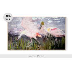 Frame TV Art Digital Download 4K, Samsung Frame TV Art painting birds, Frame TV art vintage classic painting bird | 363