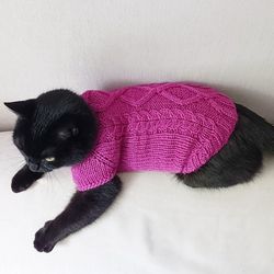 Cat sweater Cat jumper Cat turtleneck Knitted cats clothes Pets clothes for cats Kitten sweater handcrafterd cats outfit