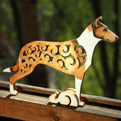 Smooth Collie figurine, collie statuette made of wood (MDF), statue hand-painted
