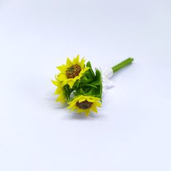 Doll bouquet of sunflowers, Handmade miniature