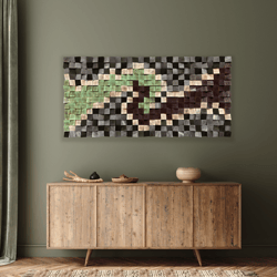 Wood wall art, home decor, abstract mosaic artwork ASSIGNATION