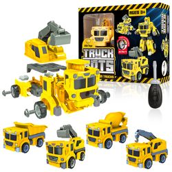 USA Toyz Truck Bots Construction Truck Robots for Kids - 4-in-1