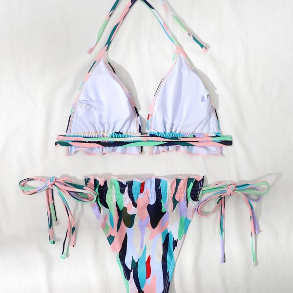 Colorblock Triangle Halter Neck Bikini Swimsuit Thongs Beachwear Swimwear Beach Sea Summer (1).jpg