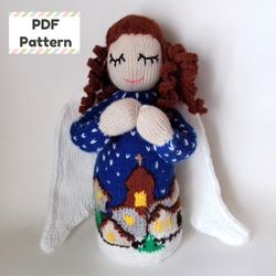 Knit angel pattern, Christmas angel knitting pattern, Nativity knitting pattern, Doll knitting pattern, Doll knitting