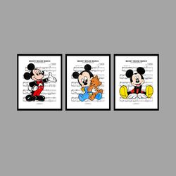 Mickey Mouse Baby Set Disney Art Print Digital Files decor nursery room watercolor