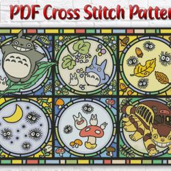 Totoro Cross Stitch Pattern / Anime Cross Stitch Pattern / Cartoon PDF Cross Stitch Pattern / Instant Download PDF Chart