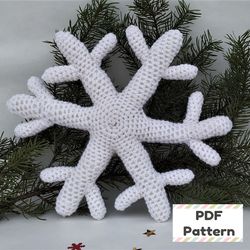 Crochet snowflake pattern, Christmas crochet pattern for beginners, Snowflake crochet pattern, Snowflake amigurumi