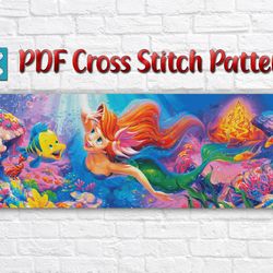 Mermaid Cross Stitch Pattern / Ariel Cross Stitch Pattern / Disney Cross Stitch Pattern / Instant Printabel PDF Chart