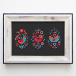 Easter eggs cross stitch pattern PDF, Modern cross stitch, Holiday decor