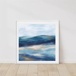 Blue Sea Abstract Art Abstract Ocean Wall Art Landscape Painting Blue Ocean Print Seascape Poster Seascape Painting Larg