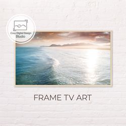 Samsung Frame TV Art | 4k Beach Coastal Landscape in Pastel Colors for The Frame TV | Wave Digital Art Frame TV