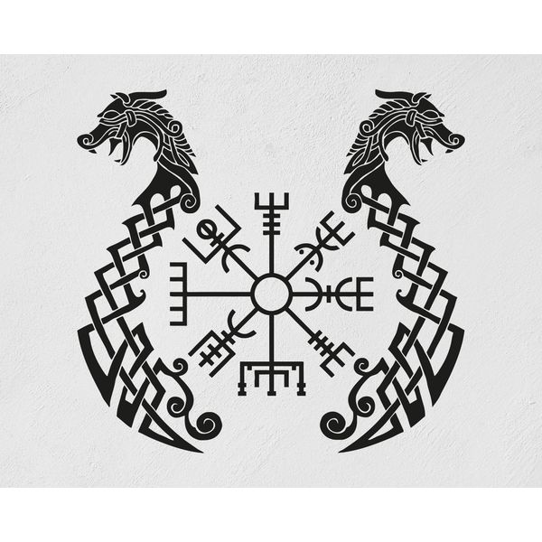 Vegvisir Viking Runes Nordic Compass Sticker Popular Emblem