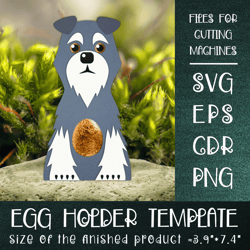 schnauzer dog | egg holder template svg