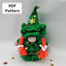 Christmas tree gnome crochet pattern, Crochet gnome pattern, Christmas gnome crochet pattern, Christmas crochet pattern