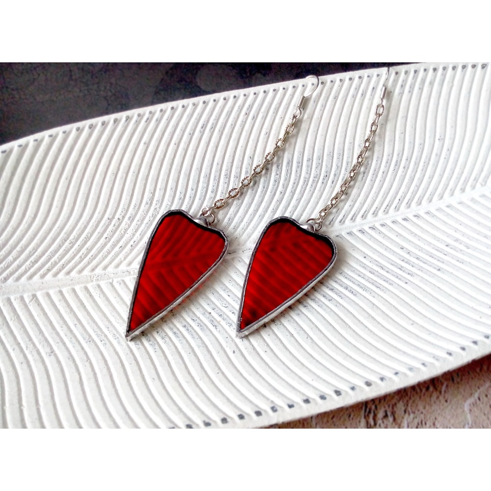 HEART-earrings-stained-glass-valentines-kawaii-earrings-Love-earrings-4