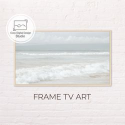 Samsung Frame TV Art | 4k Beach Coastal Landscape in Pastel Colors for The Frame TV | Wave Digital Art Frame TV