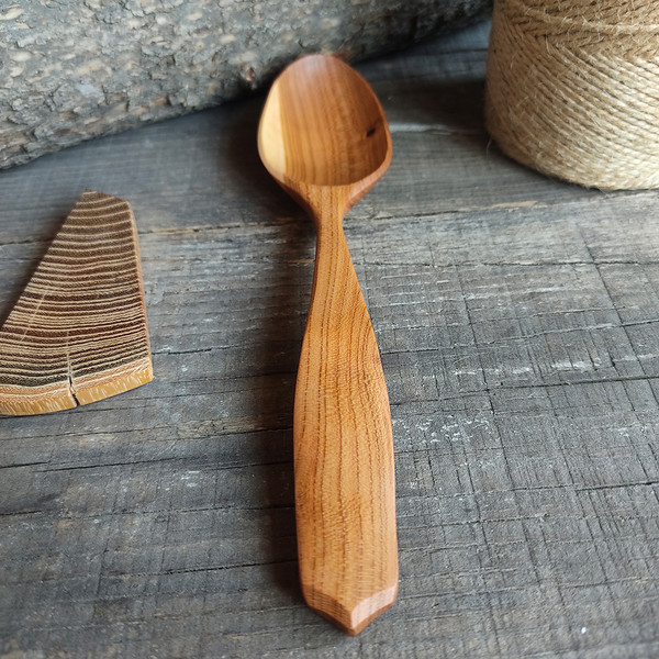 Handmade wooden spoon from natural apricot wood - 07