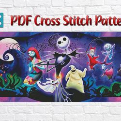 Nightmare Before Christmas Cross Stitch Pattern / Jack And Sally Cross Stitch Chart / Halloween Counted PDF Cross Stitch